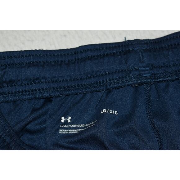 Under Armour Gym Shorts Mens Size Large With Pockets Performance Blue Basketball - Picture 3 of 4